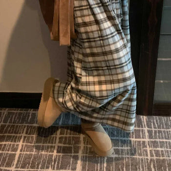 Faux suede faux fur sheepskin boots (2c)