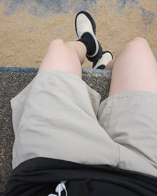 Nylon shorts with string waistband