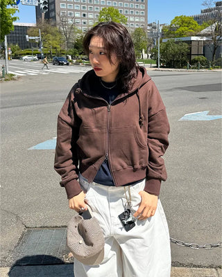 Cotton 2-Way Hooded Zip-Up