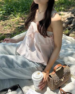Ribbon frill sleeveless
