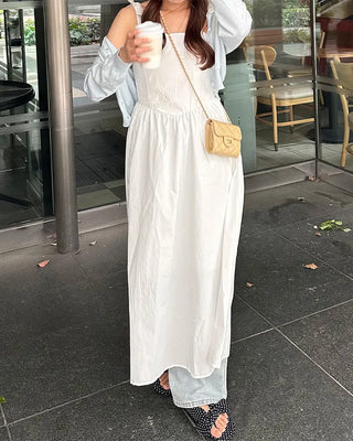 Ribbon flared long skirt