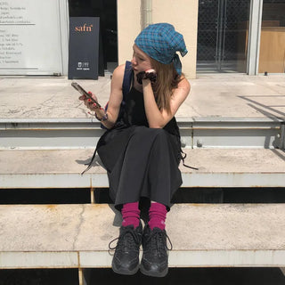 Square check scarf