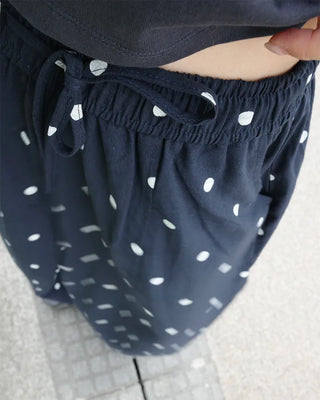 Linen Dot Wide Easy Pants