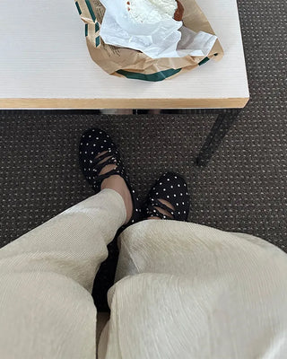 Polka Dot Ribbon Mary Jane Sneakers