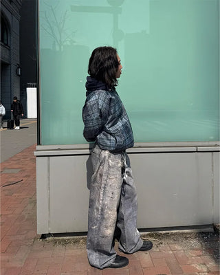 (Unisex) Paint Wash Wide Denim
