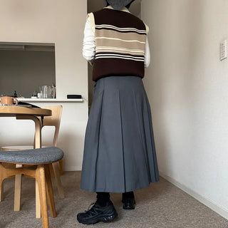 Striped Half-Zip Vest