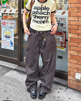 Non-faded herringbone denim pants