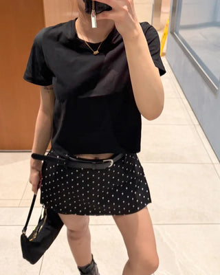 Wide-fit cropped cotton t-shirt