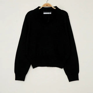 Cashmere Collar Long-Sleeve Knit
