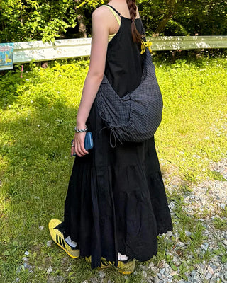 Lace strap long dress