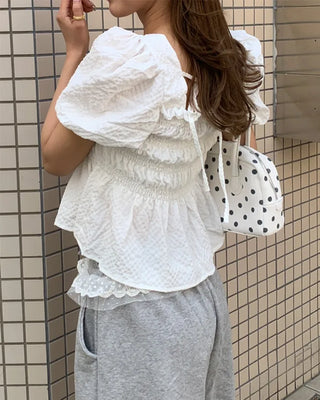 Smocking Shirring Blouse