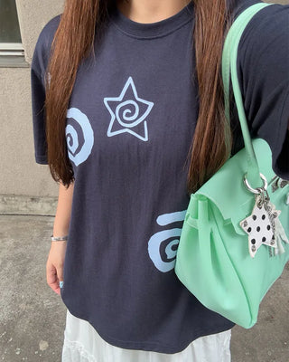 Star print short-sleeved T-shirt