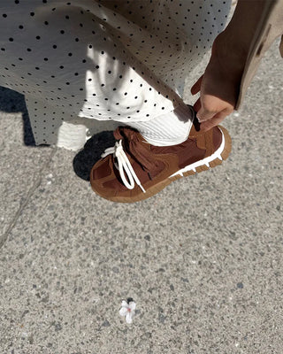 Two-tone strap sneakers