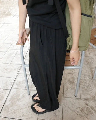 String Point Wide Easy Pants
