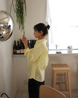 Basic long-sleeved cotton shirt