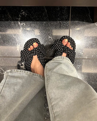 Big Ribbon Mule Sandals