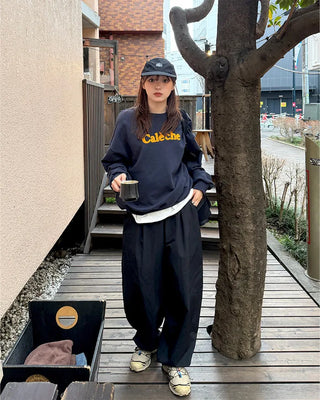 Embroidered Logo Wide Nylon Pants