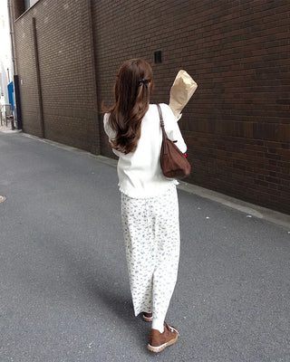 Flower Waist String Long Skirt