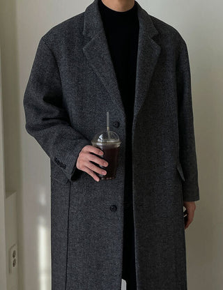 Premium cashmere overcoat (herringbone color)