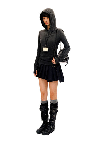 [Moromoro2] Old Hooded Long T-Shirt