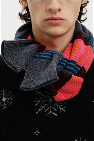 [MASONPRINCE] Wool Sleeve-Style Stripe Scarf