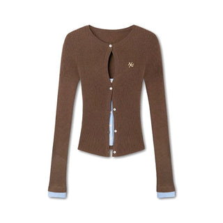[NOTAWEAR] Wool Blend Layered Cutout  Cardigan