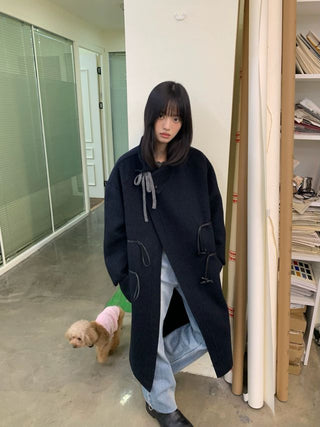 NEVERSEEZ Handmade Wool Blend Duffle Coat