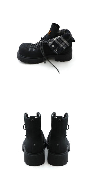 [MASONPRINCE] Scottish Plaid 2-Way Workwear Boots