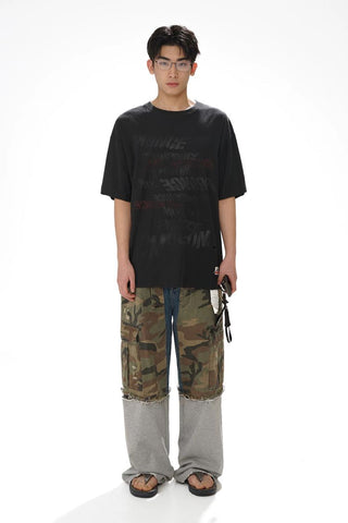 [MASONPRINCE] Cotton-Linen Graffiti Print Tank Top / Tee