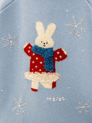 [Moromoro2] Bunny Snowflake Pearl Beaded  Sweater