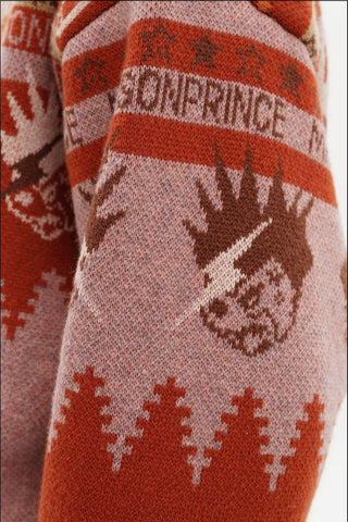 [MASONPRINCE] Funny Bear Fleece Lined Hooded Knit