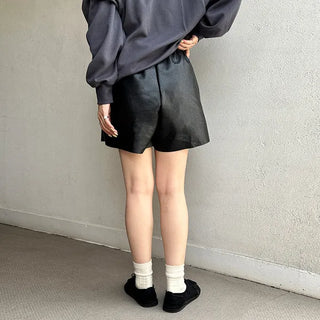 Faux leather shorts