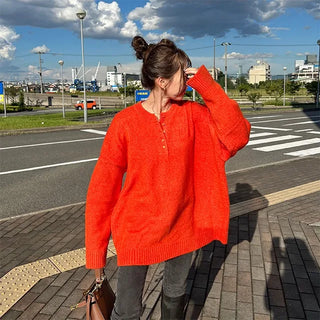 Button-up loose knit