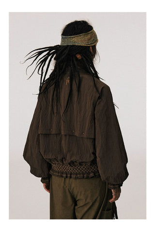 [CONP] Pleated Spliced €rinkle Nylon Jacket