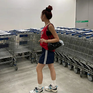 2-line elastic waist shorts