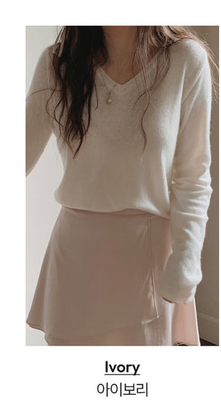 (U/V neck) wool knit - 6 colors