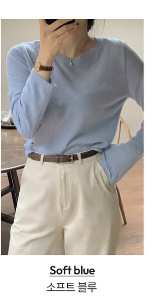 (U/V neck) wool knit - 6 colors