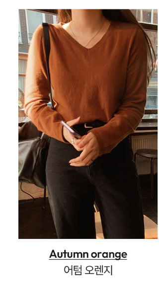 (U/V neck) wool knit - 6 colors