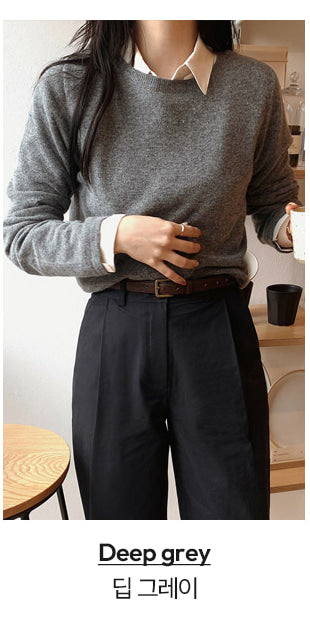 (U/V neck) wool knit - 6 colors