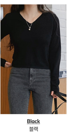 (U/V neck) wool knit - 6 colors