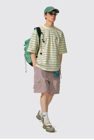 [Monterest] Waffle Knit Striped Logo T-Shirt