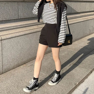 Basic striped long-sleeved T-shirt