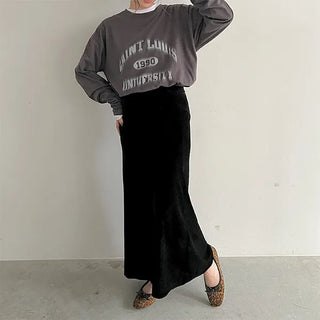 Velvet H-line skirt