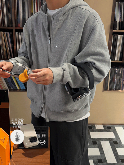 Intro Rivet Laminated Zip-Up Hoodie