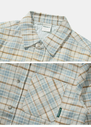 [Monterest] Quilted Padded Check Shirt Jacket