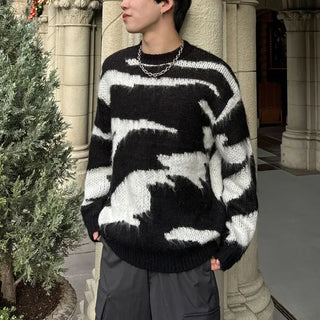 (Unisex) Oversized Zebra Knit