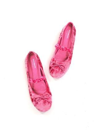 [Moromoro2] Velvet Bow Ballet Flats