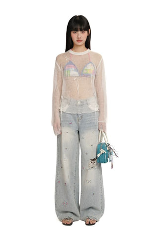 [moromoro2] Bow Sheer Knit (Dual Versions)