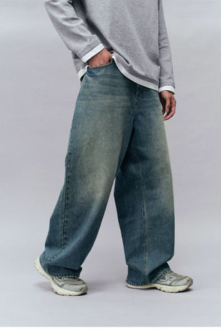 [Monterest] Washed Wide Leg Denim Pants