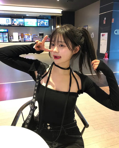 Lace strap sleeveless top (2 colors)